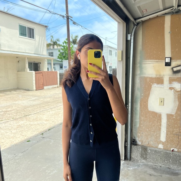 Zara Jackets & Blazers - Zara Navy Sleeveless Top